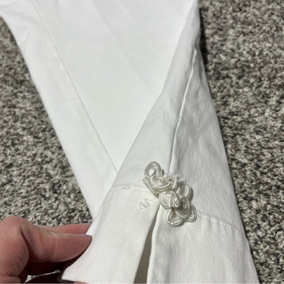 Soft Surroundings Womens Slim/Crop Capri Pants M Pull On Brightside White Note - Picture 5 of 14